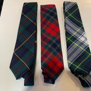 3 tartan wool ties